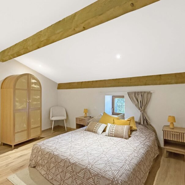 Décoration de la chambre Viognier, hébergement de caractère au Mas de La Rochette en Ardèche du Sud